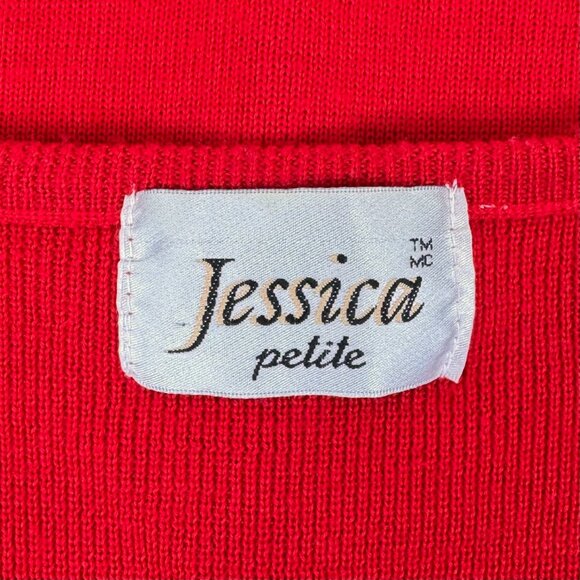 Vintage | M | Jessica | Beaded Knit Vest | Red | Cottagecore | Festive | Holiday - Picture 2 of 16